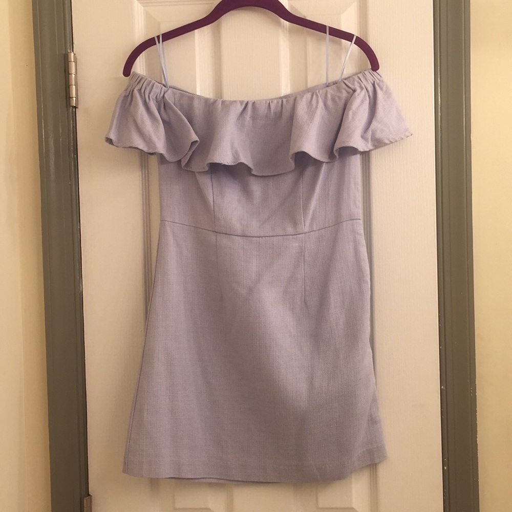 Impeccable Pig Off the Shoulder Light Blue Dress